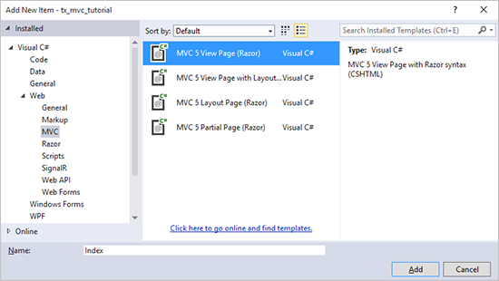 【教程】使用Razor创建ASP.NET MVC应用程序